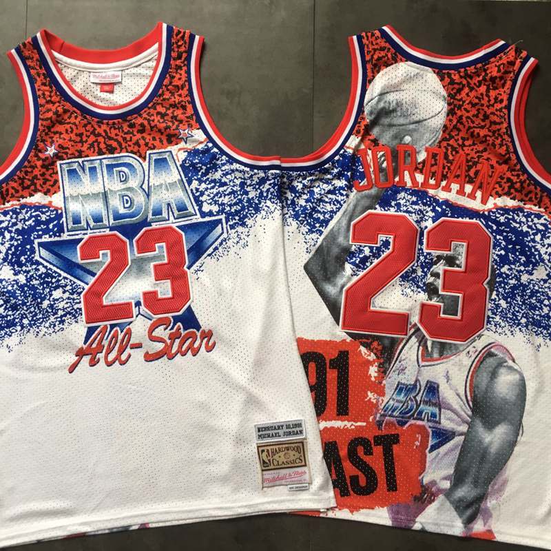 Bulls 23 Michael Jordan White All-Star 1991 Hardwood Classics Jersey