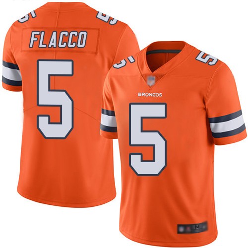Nike Broncos 5 Joe Flacco Orange Color Rush Limited Jersey - Click Image to Close