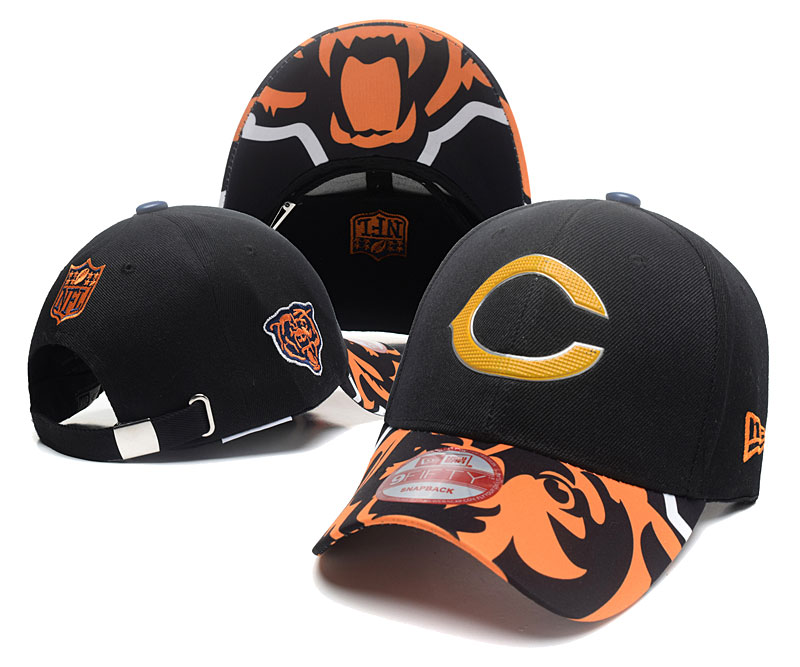 Bears Team Logo Black Peaked Adjustable Hat SG