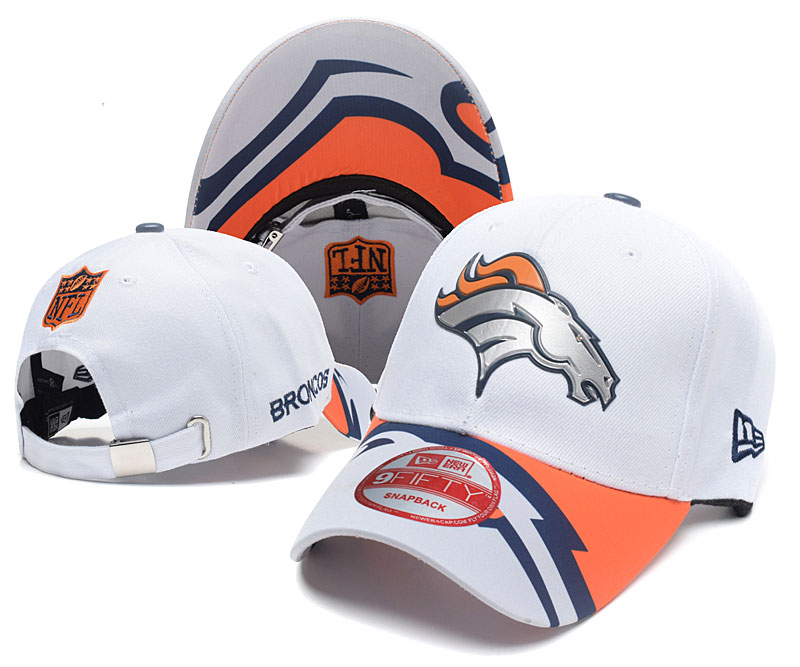 Broncos Team Logo White Peaked Adjustable Hat SG