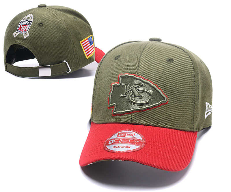 Chiefs Team Logo Olive Peaked Adjustable Hat SG - Click Image to Close