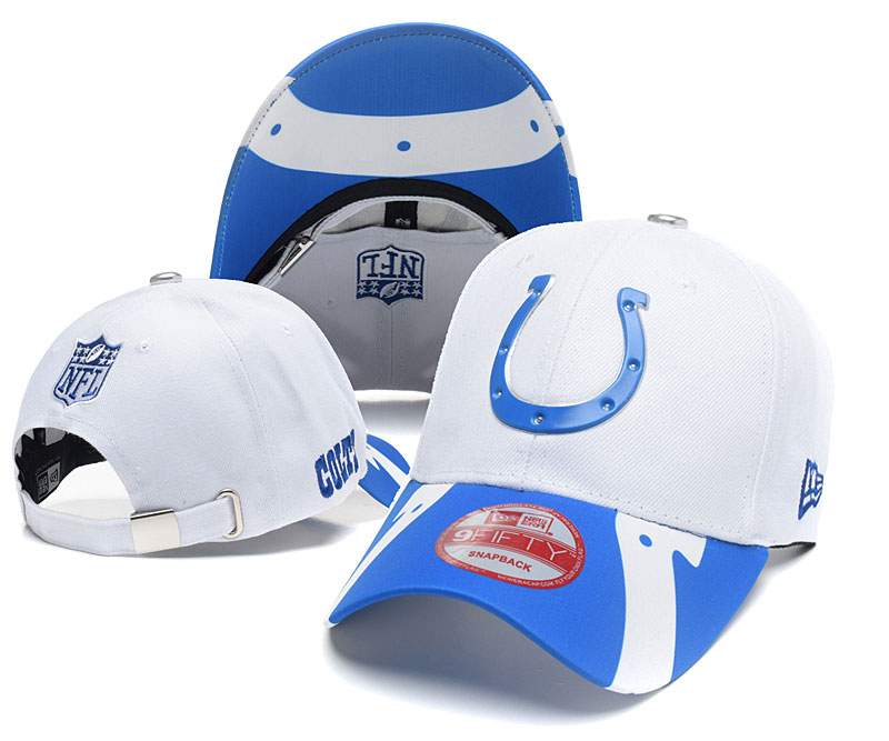 Colts Team Logo White Peaked Adjustable Hat SG - Click Image to Close