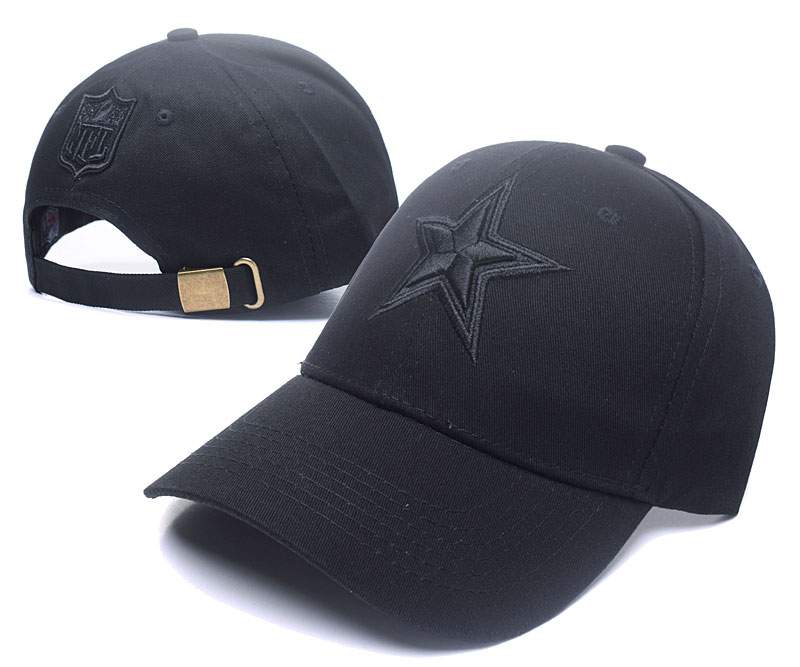 Cowboys Fresh All Logo Black Peaked Adjustable Hat SG - Click Image to Close