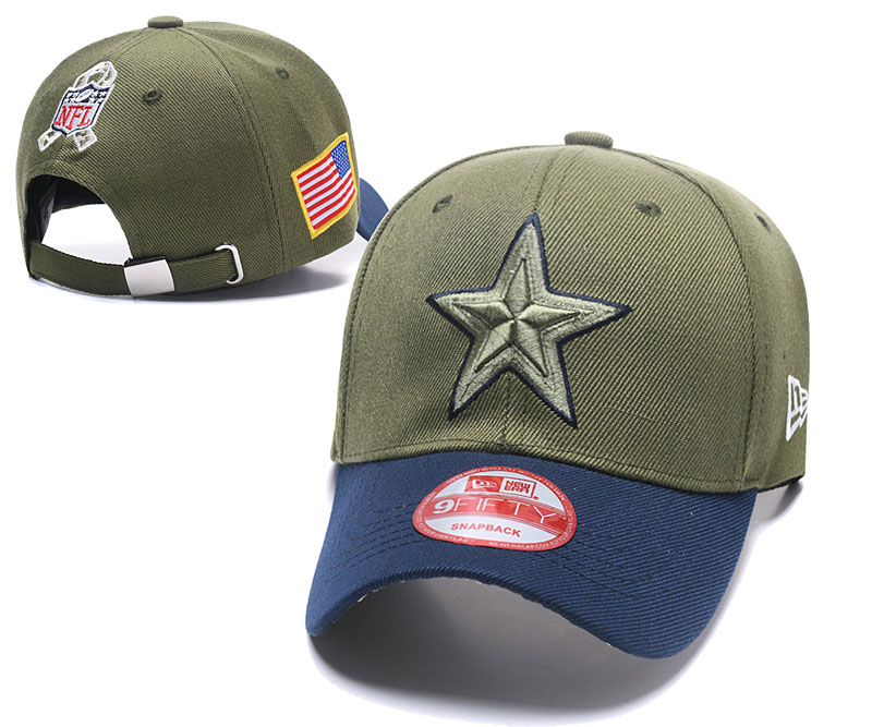Cowboys Team Logo Olive Peaked Adjustable Hat SG - Click Image to Close