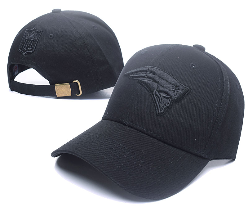 Patriots Fresh Logo All Black Peaked Adjustable Hat SG