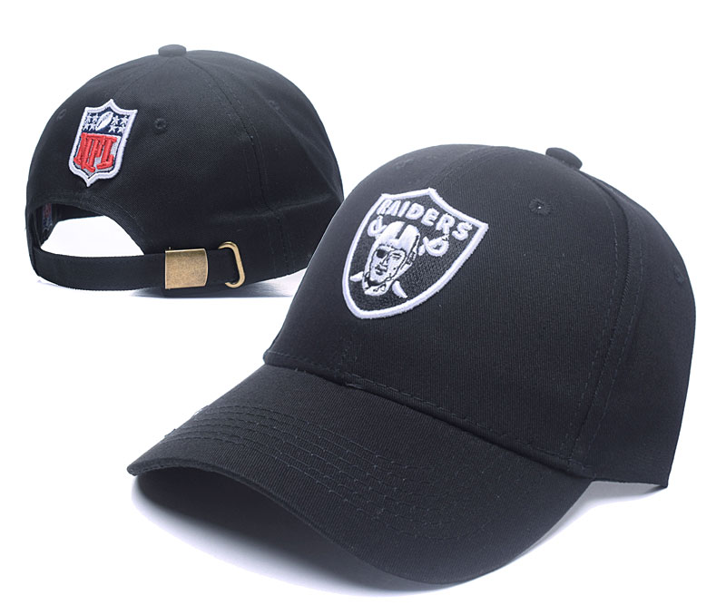 Raiders Fresh Logo Black Peaked Adjustable Hat SG