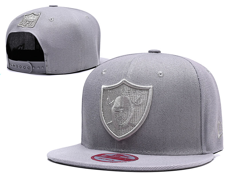 Raiders Fresh Logo Greyish White Peaked Adjustable Hat SG