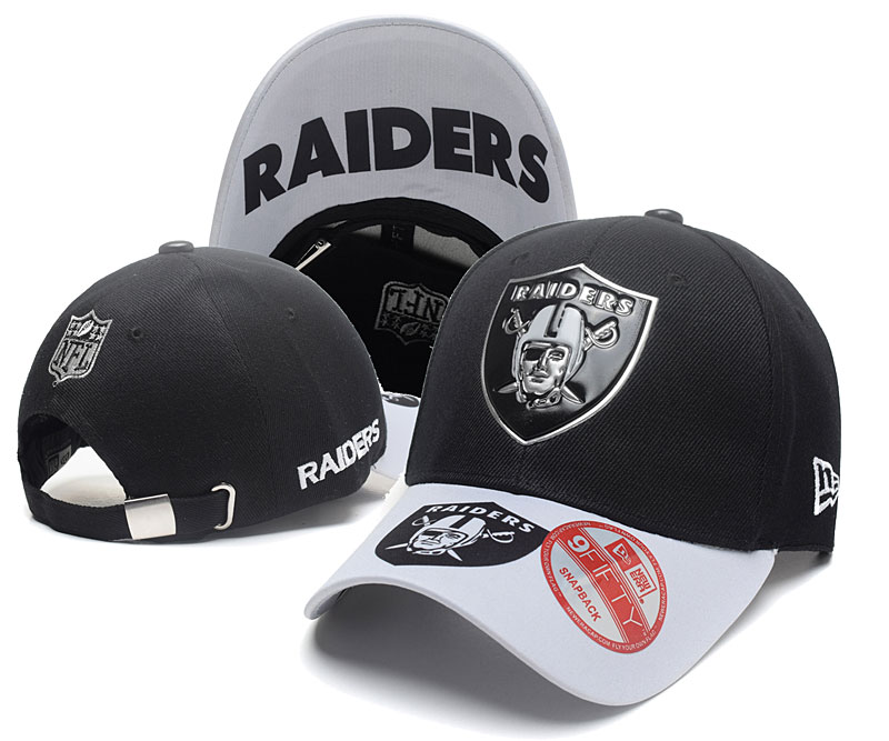 Raiders Team Logo Black Peaked Adjustable Hat SG