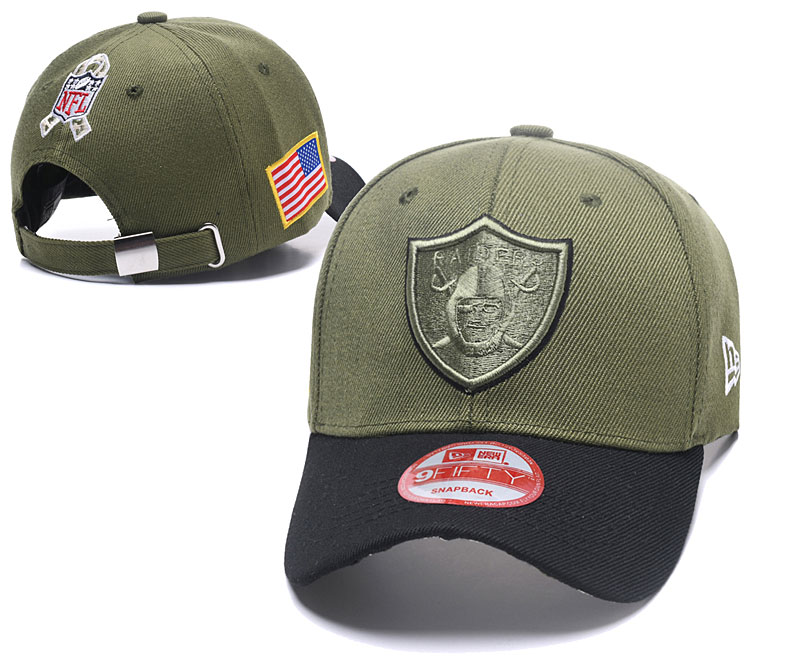 Raiders Team Logo Olive Peaked Adjustable Hat SG