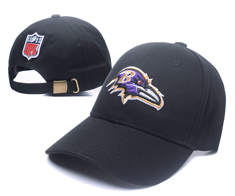 Ravens Fresh Logo Black Peaked Adjustable Hat SG