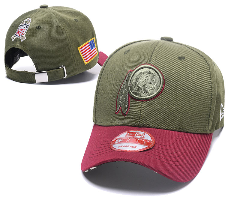 Redskins Team Logo Olive Peaked Adjustable Hat SG