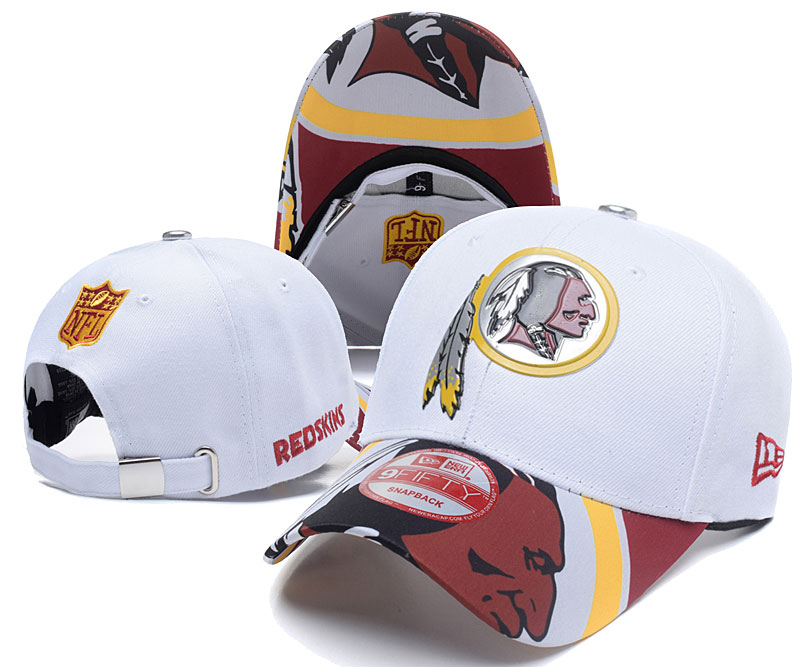 Redskins Team Logo White Peaked Adjustable Hat SG