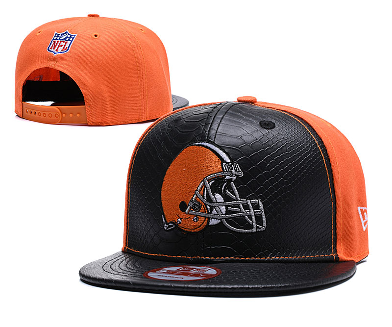 Browns Team Logo Black Orange Adjustable Hat LH