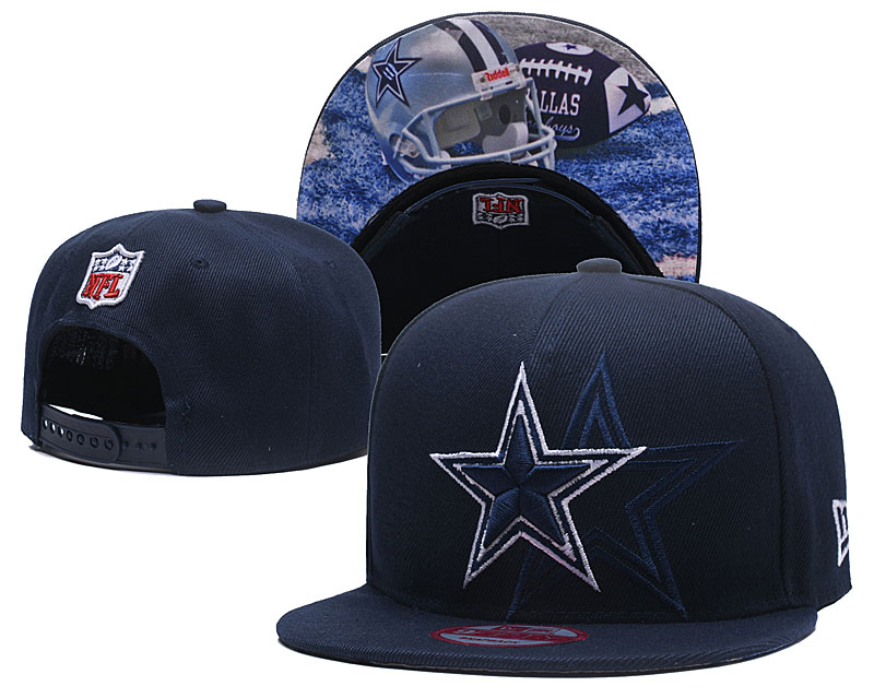 Cowboys Team Big Logos Navy Adjustable Hat TX