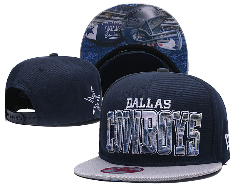 Cowboys Team Logo Navy Adjustable Hats TX