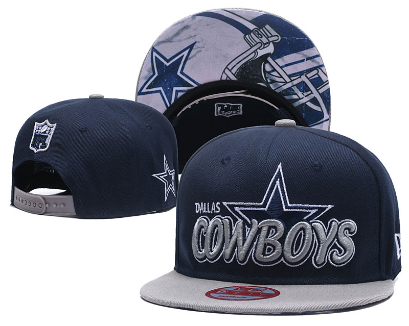 Cowboys Team Logo Navy Gray Adjustable Hat TX