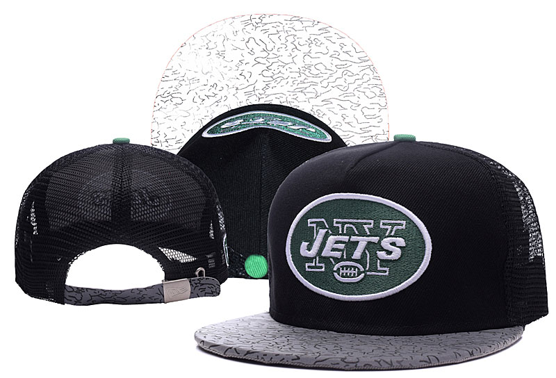 Jets Team Logo Black Adjustable Hat TX