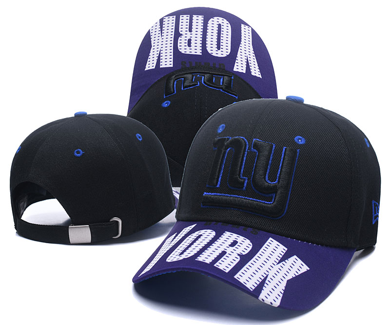 New York Giants Team Logo Black Peacked Adjustable Hat TX