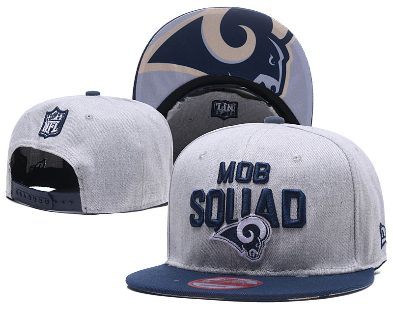 Rams Team Logo Gray Adjustable Hat TX