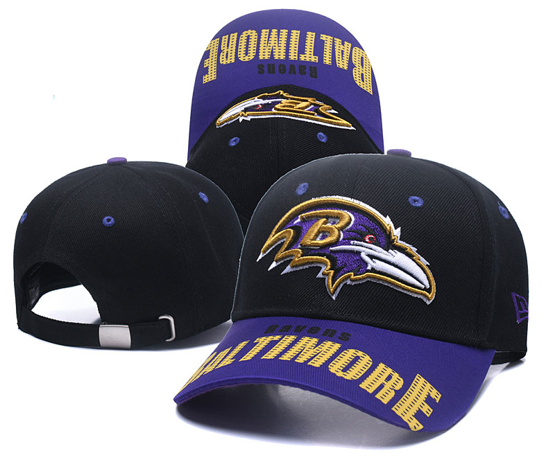 Ravens Team Logo Black Adjustable Hat TX