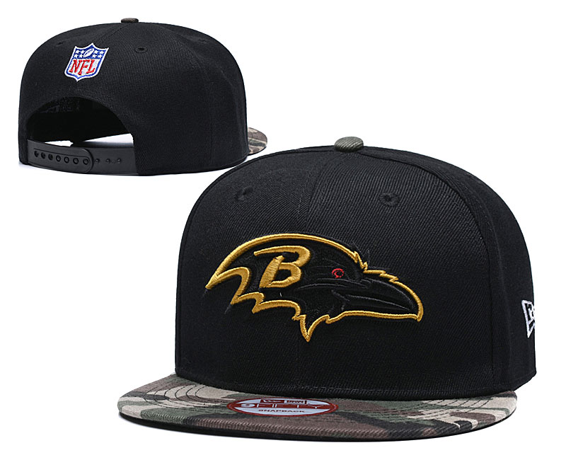 Ravens Team Logo Black Camo Adjustable Hat TX