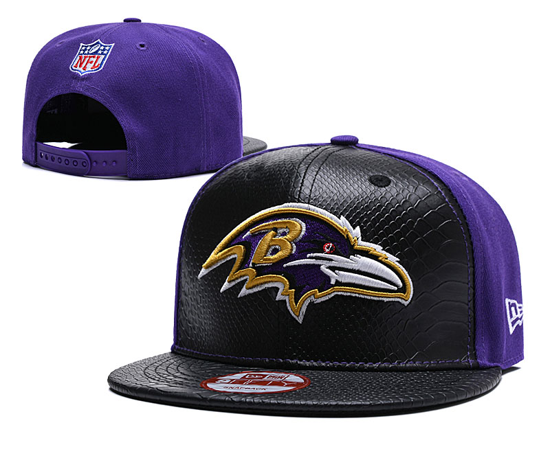 Ravens Team Logo Black Purple Adjustable Hat TX