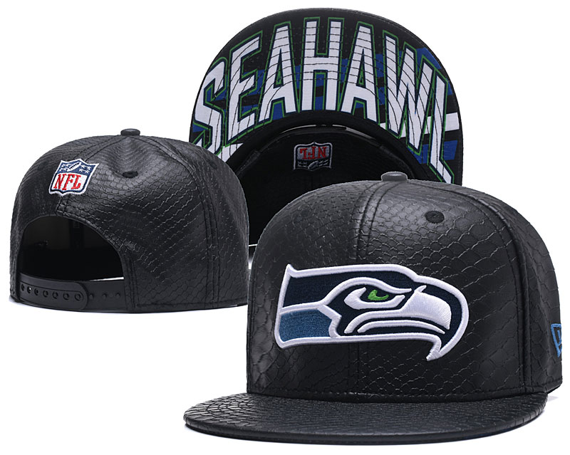Seahawks Team Logo All Black Adjustable Hat TX