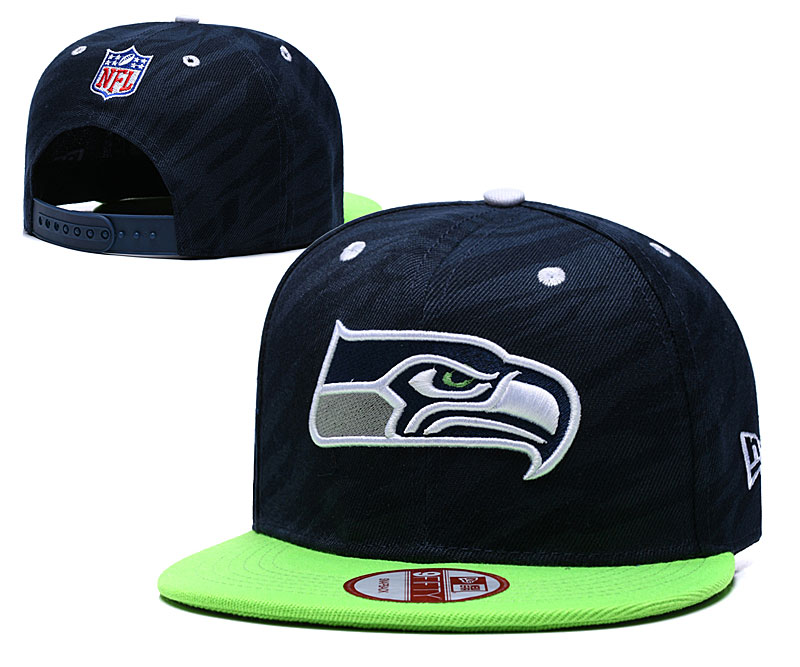 Seahawks Team Logo Navy Green Adjustable Hat TX