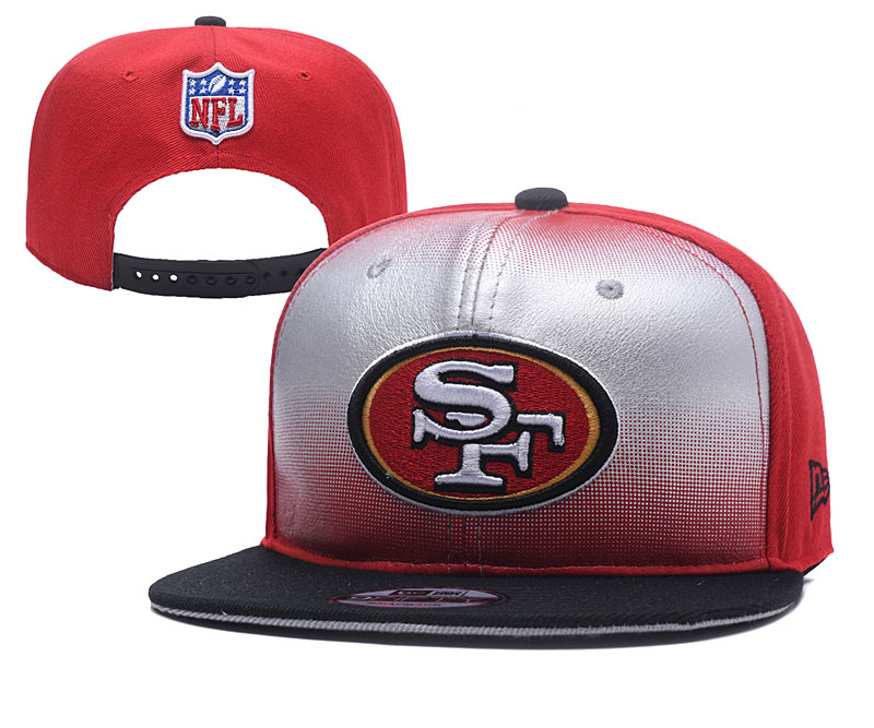 49ers Team Logo Red Gray Adjustable Hat YD