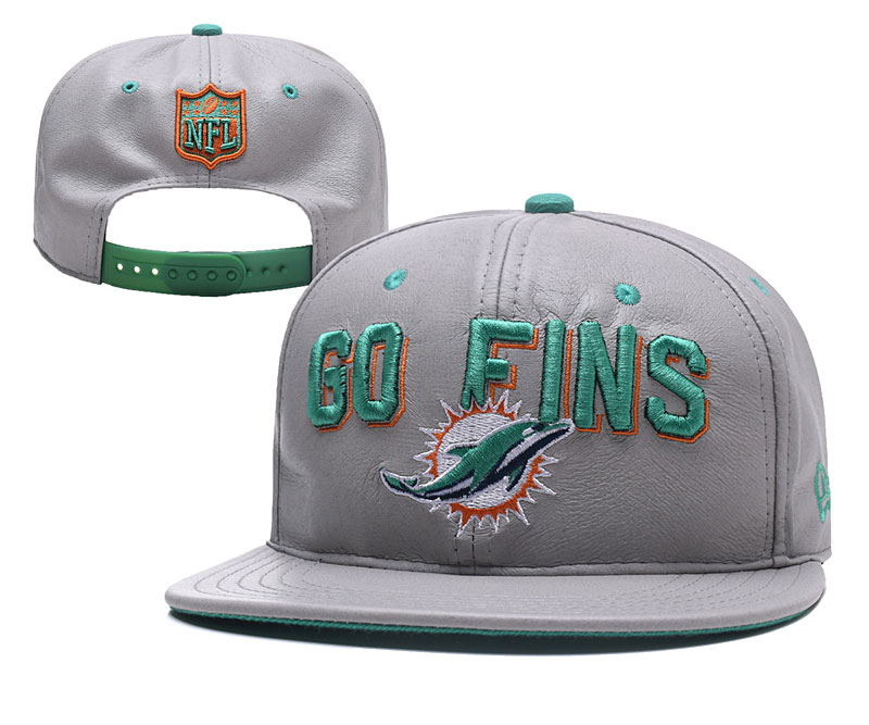 Dolphins Team Logo White All Gray Adjustable Hat YD