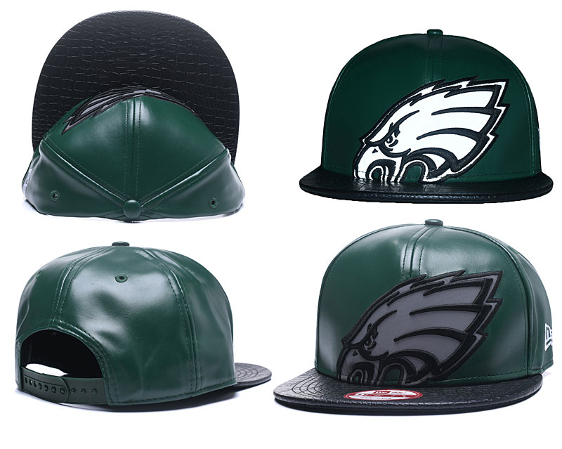 Eagles Team Logo Green Leather Adjustable Hat GS