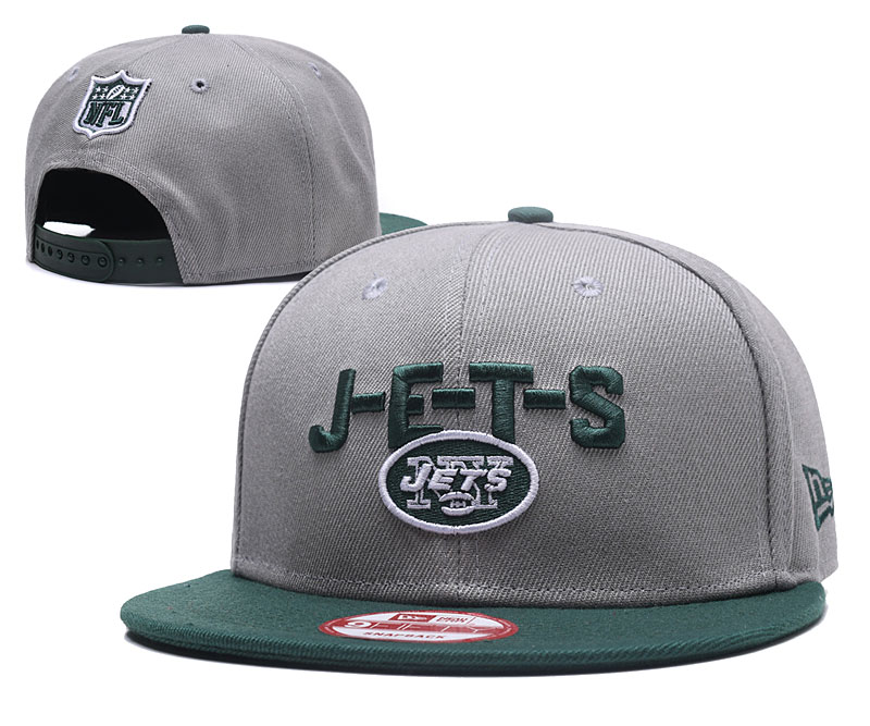 Jets Team Logo Gray Adjustable Hat GS