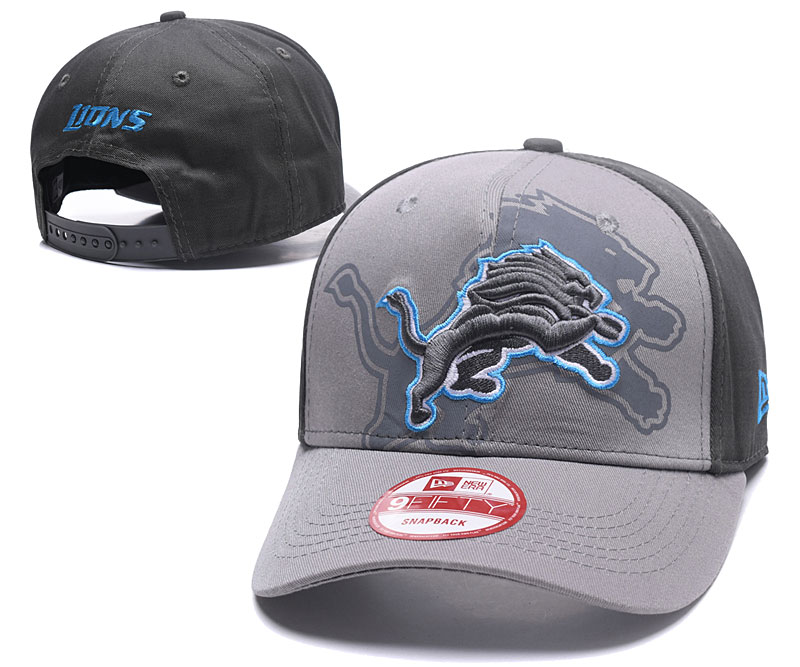 Lions Team Logo Gray Adjustable Hat GS