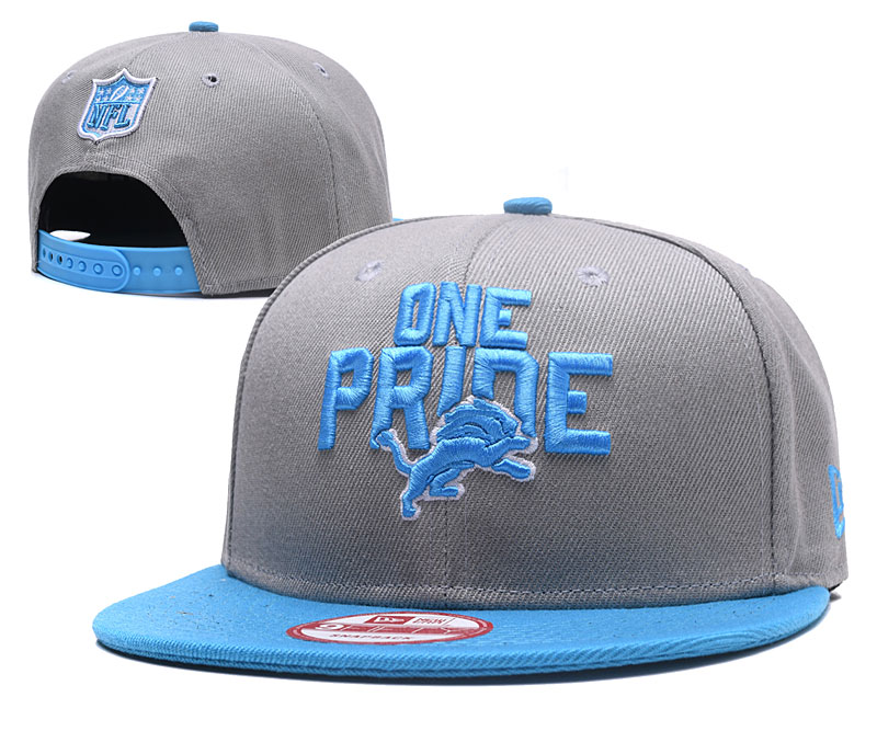 Lions Team Logo Gray Blue Adjustable Hat GS