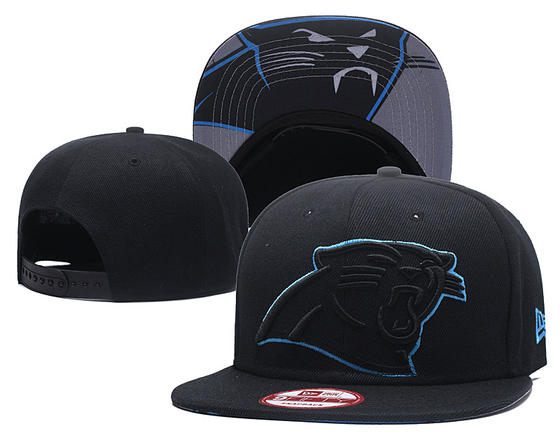 Panthers Team Logo Black Blue Adjustable Hat GS