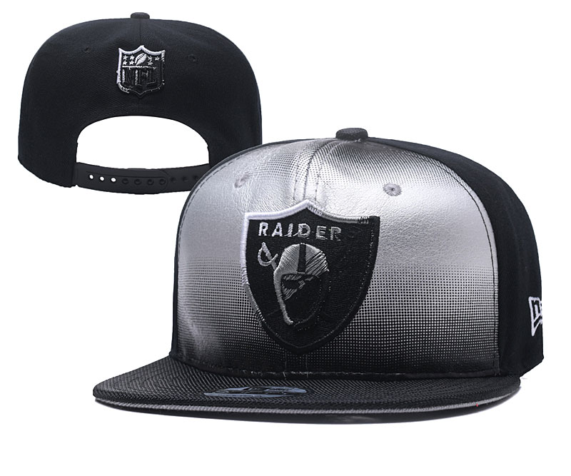 Raiders Fresh Logo Gray Black Adjustable Hat YD