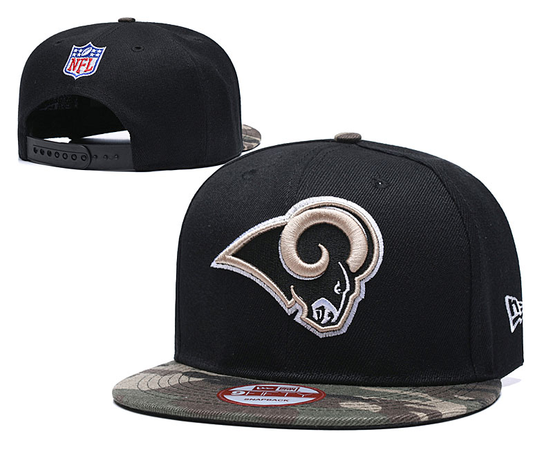 Rams Team Logo Black Adjustable Hat TX