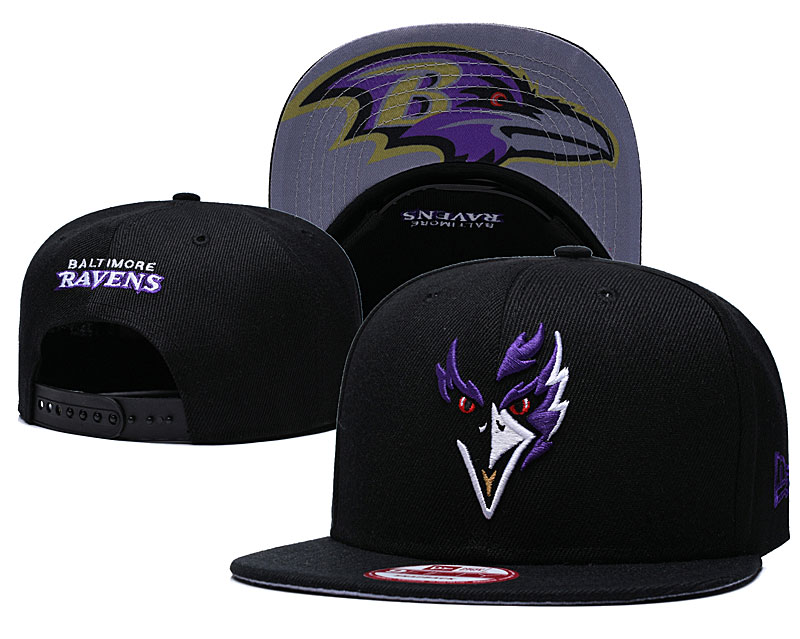 Ravens Fresh Logo Black Adjustable Hat SG