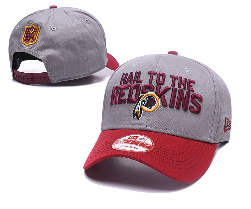 Redskins Team Logo Gray Peaked Adjustable Hat GS
