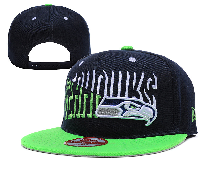 Seahawks Team Logo Navy Green Adjustable Hat YD