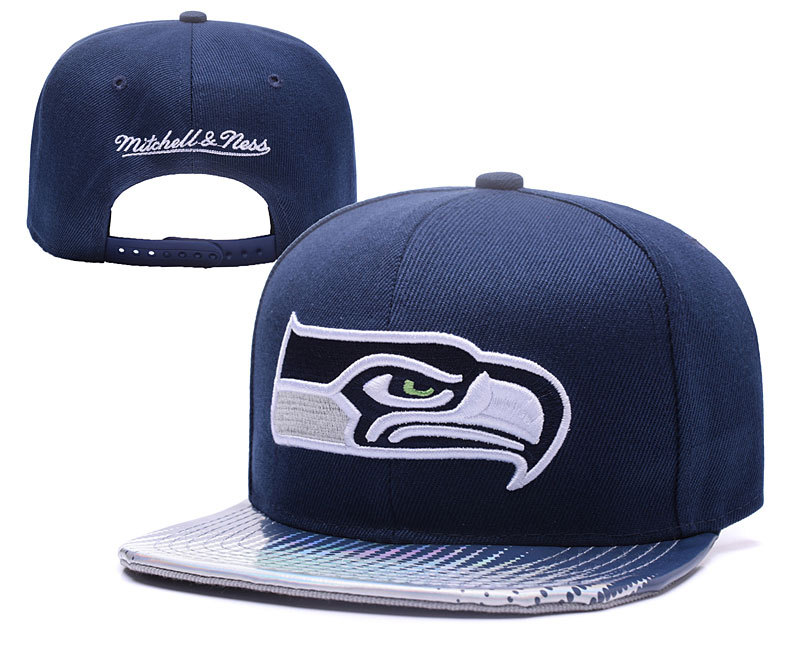 Seahawks Team Logo Navy Mitchell & Ness Adjustable Hat YD