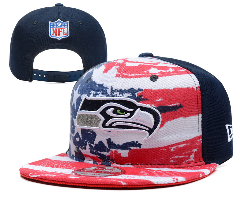 Seahawks Team Logo Navy Red Adjustable Hat YD
