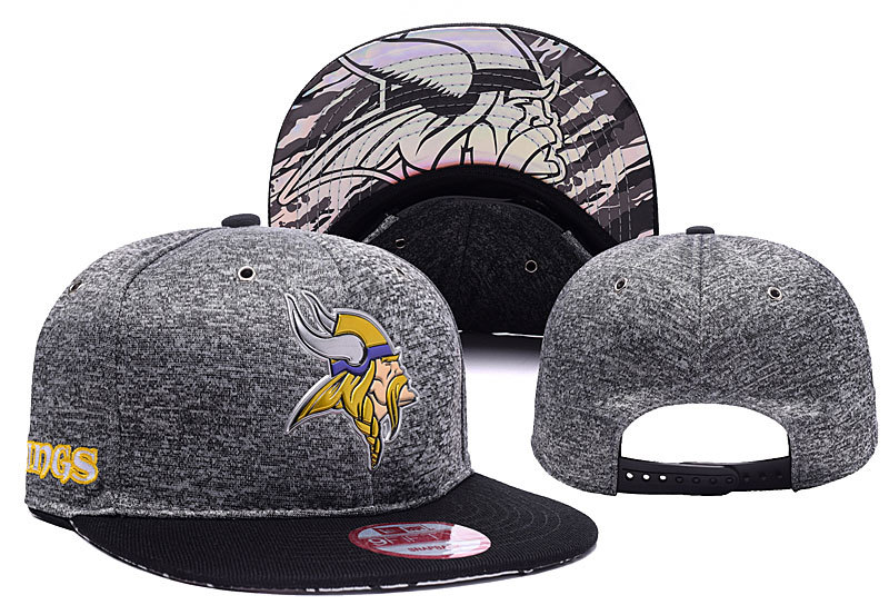 Vikings Team Big Logo Gray Adjustable Hat YD