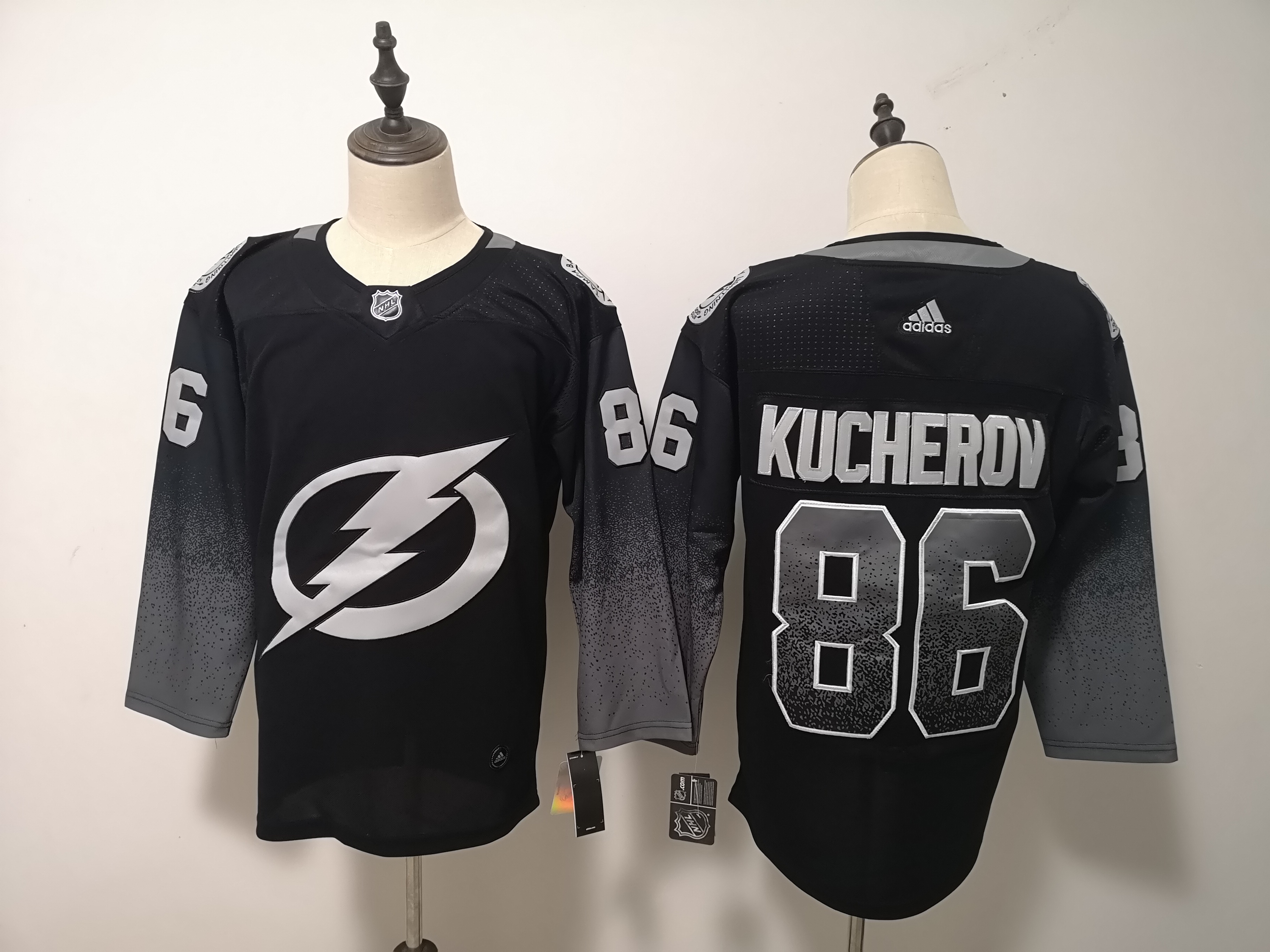 Lightning 86 Nikita Kucherov Black Alternate Adidas Jersey