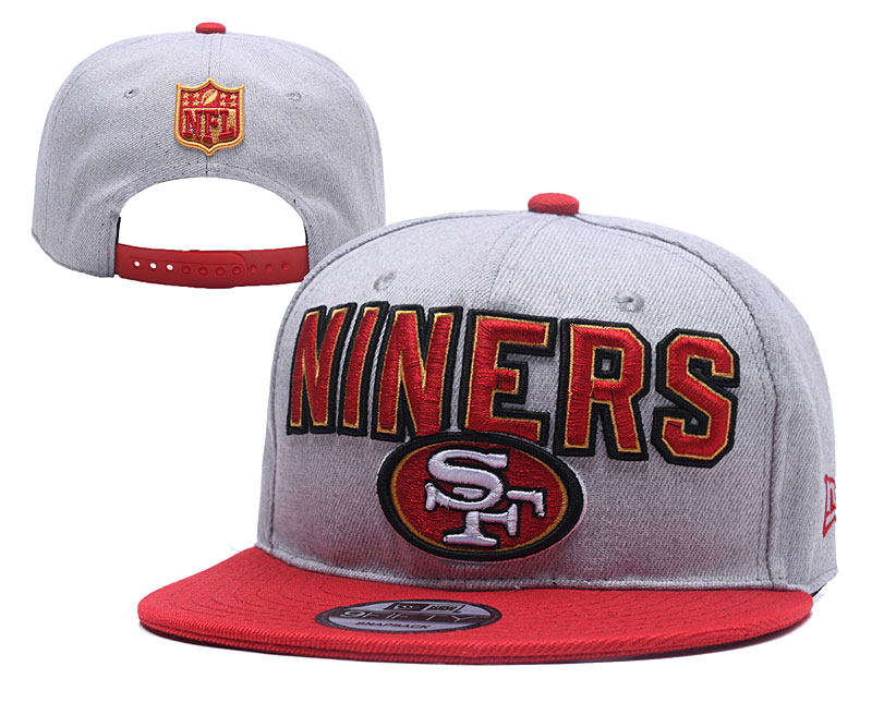 49ers Team Logo Gray Adjustable Hat YD
