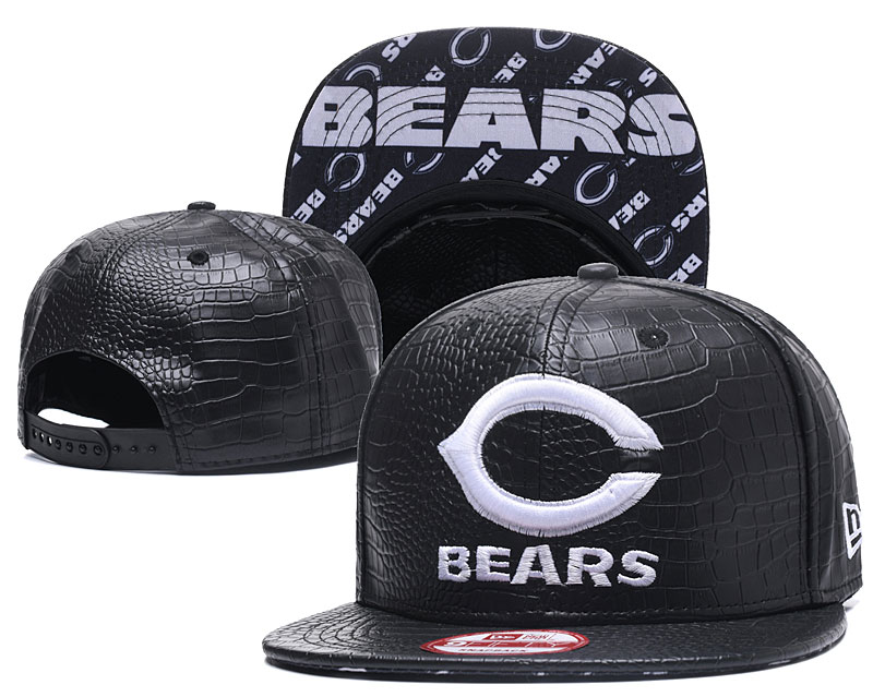 Bears Team Logo Black Adjustable Hats GS
