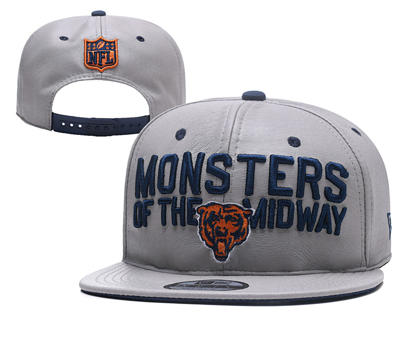 Bears Team Logo Gray Leather Adjustable Hat YD
