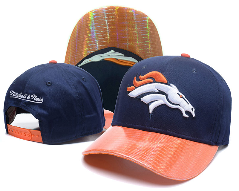 Broncos Team Logo Navy Mitchell & Ness Adjustable Hat GS