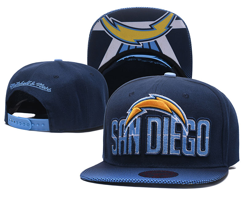 Chargers Team Logo Navy Mitchell & Ness Adjustable Hat TX