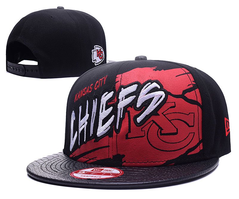 Chiefs Fresh Logo Black Red Adjustable Hat GS